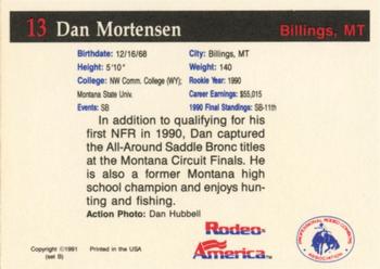 1991 Rodeo America Set B #13 Dan Mortensen Back